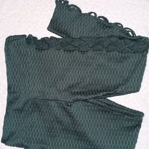 Green leggings criss cross cut out down legs, sz 2XL butt enhancing tikt…